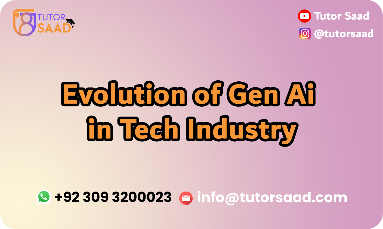 Evolution of Gen Ai in Tech Industry - Tutor Saad